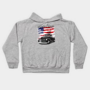 1948 Black Chevy Pickup Truck American Muscle Kids Hoodie